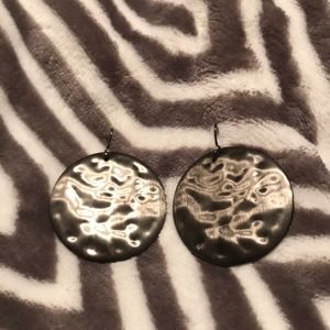 Silver disc earrings